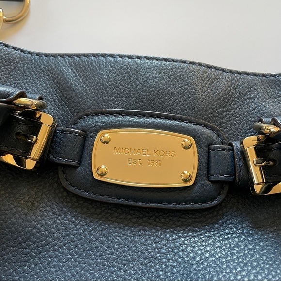 Michael Kors Navy Blue Hamilton Satchel Purse - Picture 3 of 14